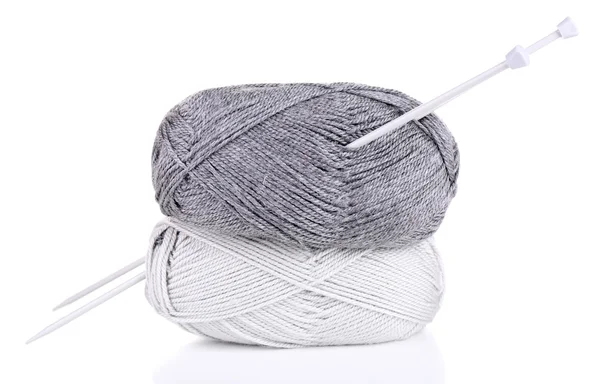 Knitting yarn with knitting needles — Stock Photo, Image