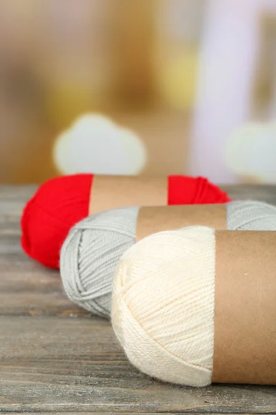 Knitting yarn on table — Stock Photo, Image