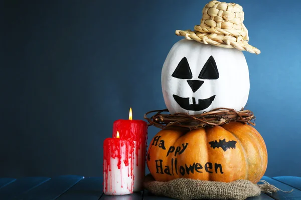 White Halloween pumpkins — Stock Photo, Image