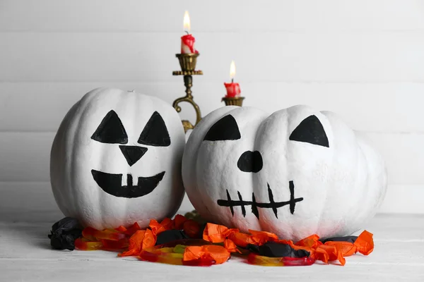 White Halloween pumpkins — Stock Photo, Image
