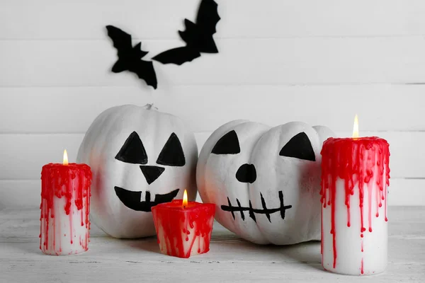 White Halloween pumpkins — Stock Photo, Image