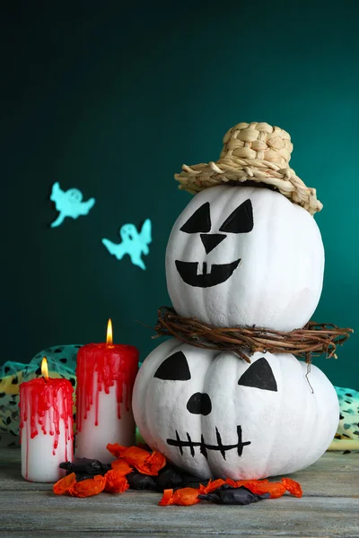 White Halloween pumpkins — Stock Photo, Image