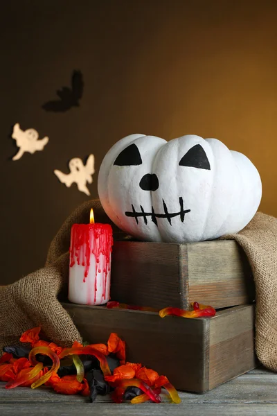 White Halloween pumpkin — Stock Photo, Image