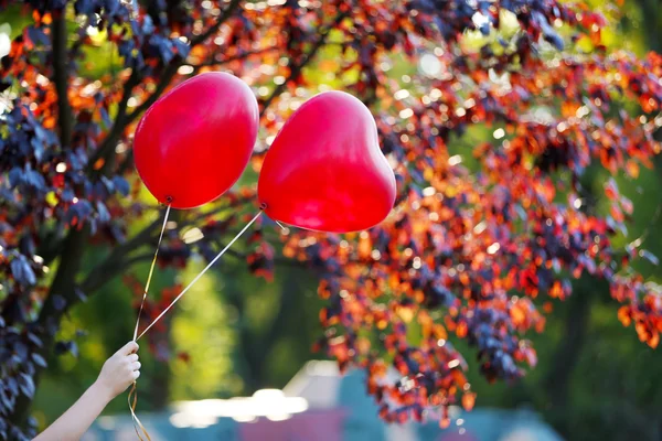 Love heart balloons — Stock Photo, Image