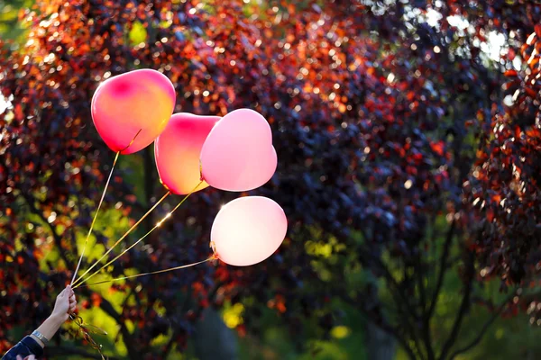 Love heart balloons — Stock Photo, Image