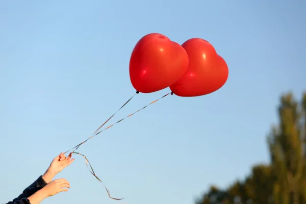 Miłość serca balony — Zdjęcie stockowe