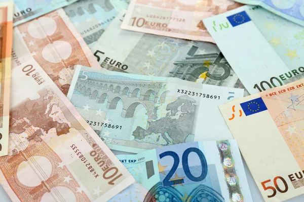 Euro-Banknoten aus nächster Nähe — Stockfoto