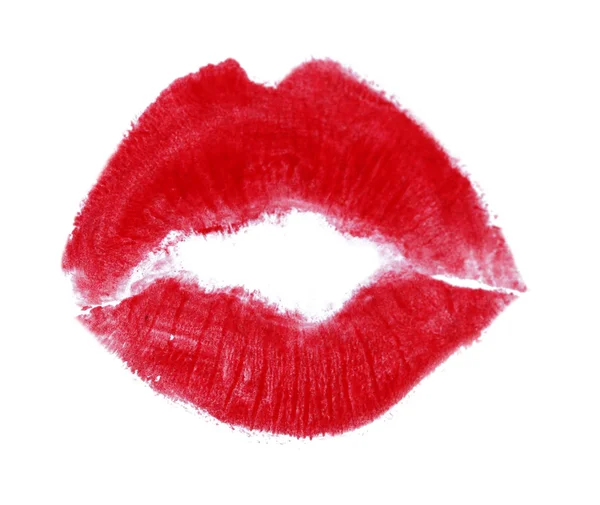 Lipstick kiss isolated on white — Stock Photo, Image
