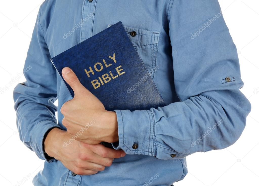 Man holding Bible