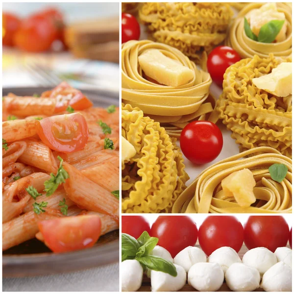Kolaż smaczne dania kuchni włoskiej — Zdjęcie stockowe