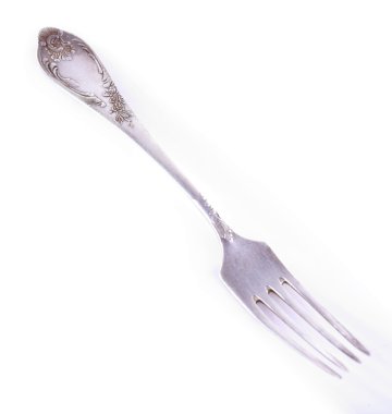 Çatal beyazda izole.