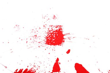 Splash kırmızı boya izole üzerinde beyaz