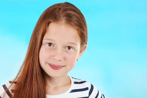 Beautiful little girl on bright background — Stock Photo, Image