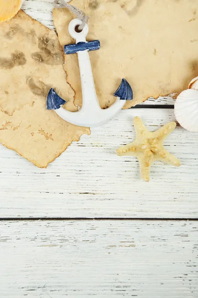 Decoración de conchas marinas con estrellas de mar —  Fotos de Stock