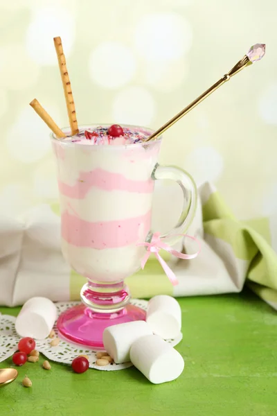 Cranberry milk dessert — Stock Photo, Image