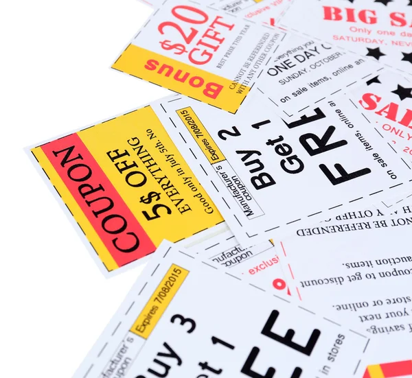 Coupons for shopping — Stock Photo, Image