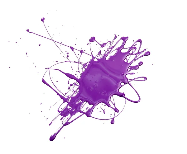 Splash of purple paint isolated on white — Stock Photo, Image