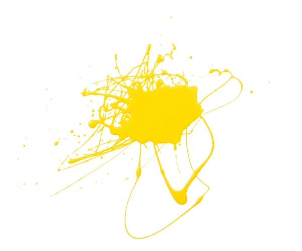 Schizzo di vernice gialla isolato su bianco — Foto Stock