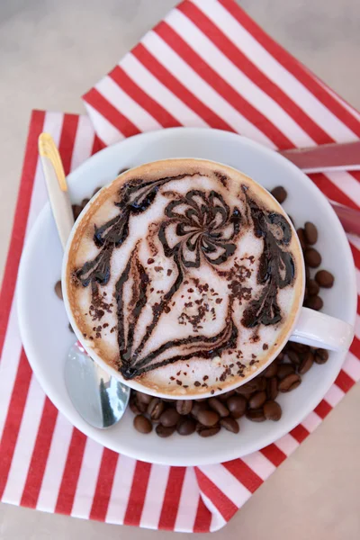 Café con dibujo lindo — Foto de Stock