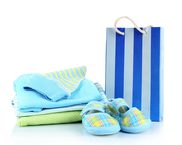 Baby clothes and gift bag — Stock Photo, Image