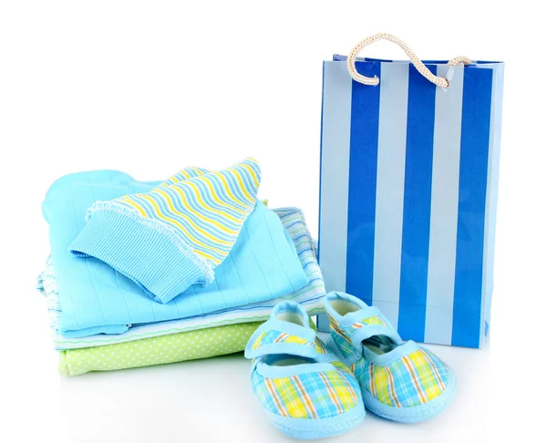 Babykleding en cadeau zak — Stockfoto