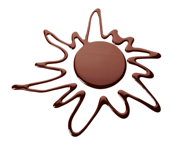 Шоколадні краплі сиропу ізольовані на білому — стокове фото