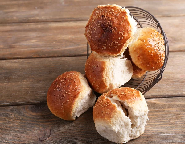 Tasty buns with sesame — Stock Photo, Image