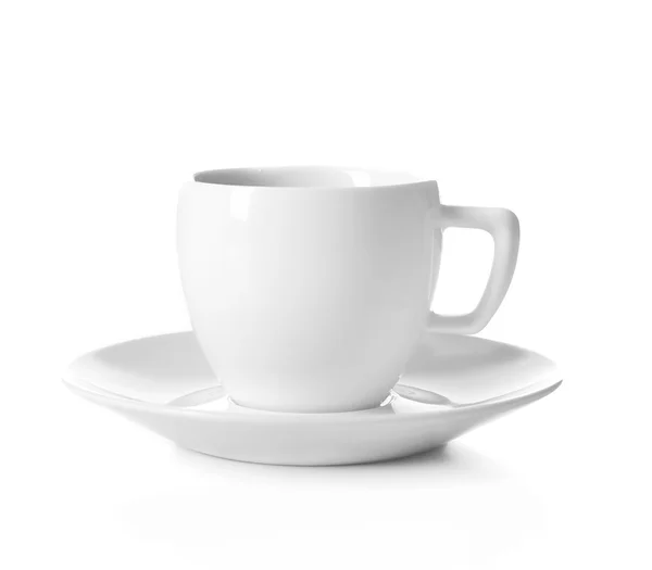 Šálek kávy s postřikům, izolované na bílém — Stock fotografie