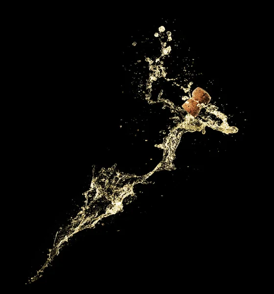 コルク栓とシャンパンの水しぶき — ストック写真