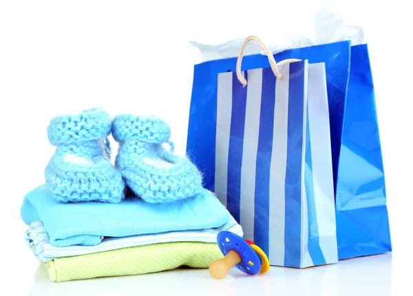 婴儿的衣服和礼品袋 — 图库照片