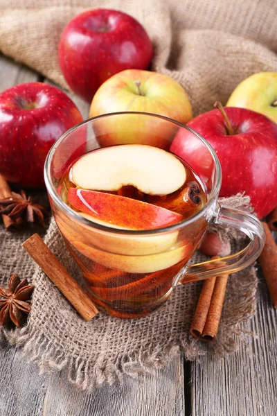 Apple cider with cinnamon — Stock Photo, Image