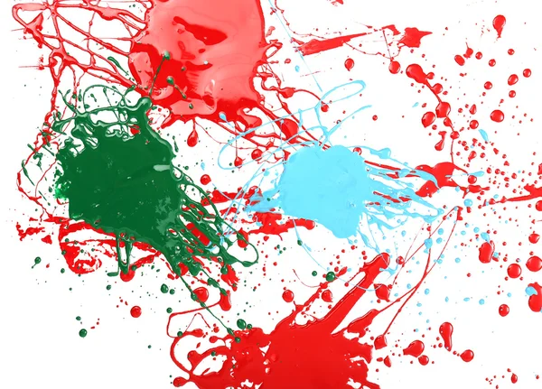 Colorful splashes of paint — Stock Photo, Image