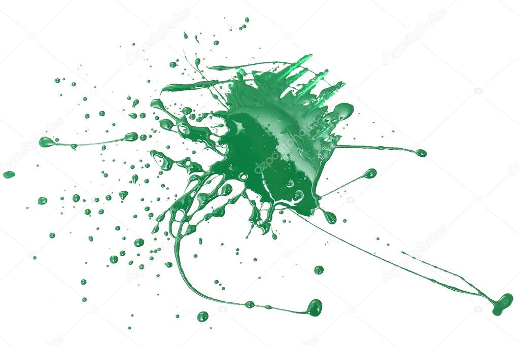 Splash of green paint