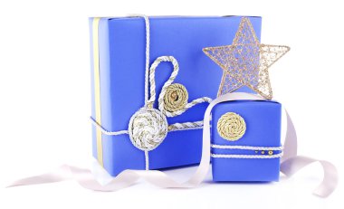 Mavi tatil hediye kutuları