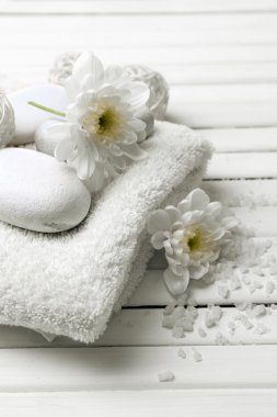 ahşap zemin üzerinde Spa ayarı