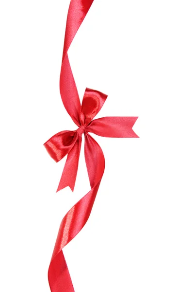 Red ribbon with bow — Stock Photo, Image