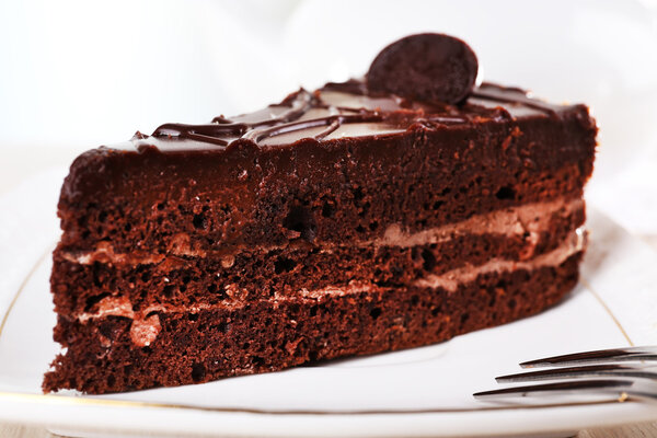 Piece of chocolate cake