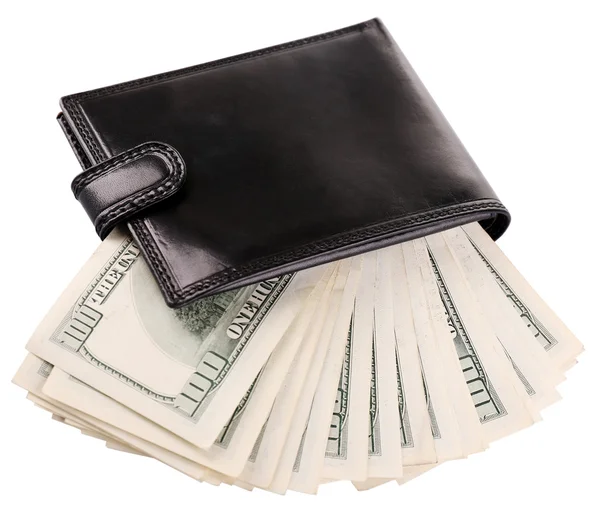 Purse with hundred dollar banknotes — Stock Photo, Image