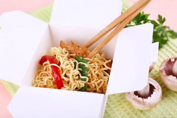 Chinese noodles and sticks — Stock Photo, Image