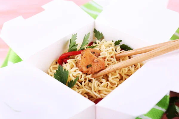 Chinese noodles and sticks — Stock Photo, Image