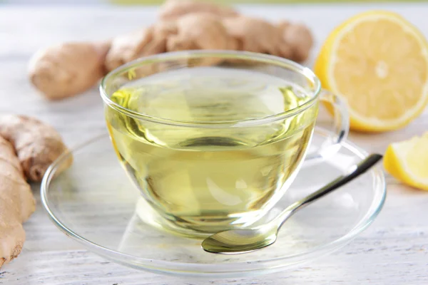 Ginger tea with lemon — Stock Photo, Image