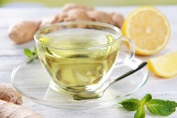 Ginger tea with lemon — Stock Photo, Image