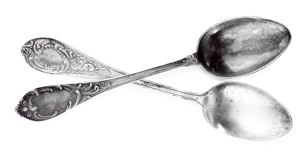 Silver skedar för mat — Stockfoto