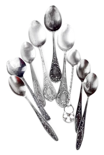 Silver Spoons for food — Stock Photo, Image