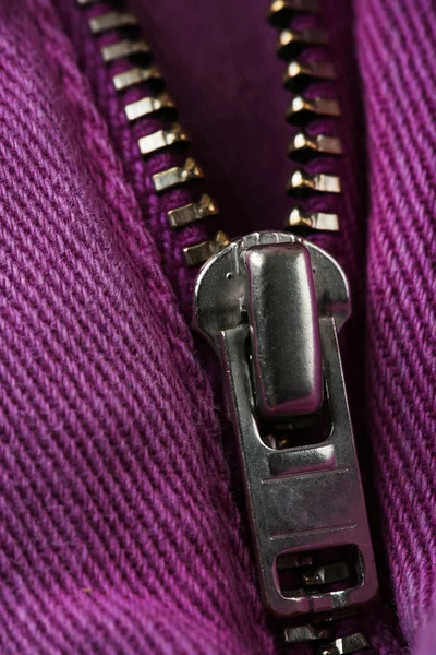 Zipper on clothes close up — Stock Photo, Image