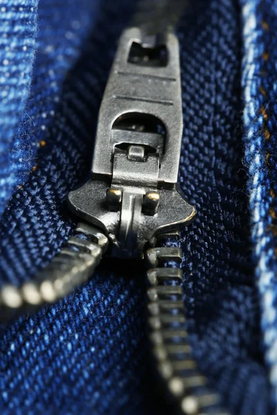 Zipper em roupas de perto — Fotografia de Stock