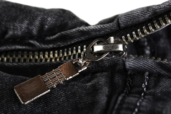 Zipper on clothes close up — Stock Photo, Image