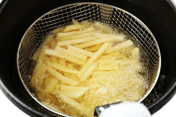깊은 프라이에 감자 튀김 — 스톡 사진