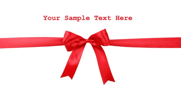 Red ribbon with bow — Stock Photo, Image