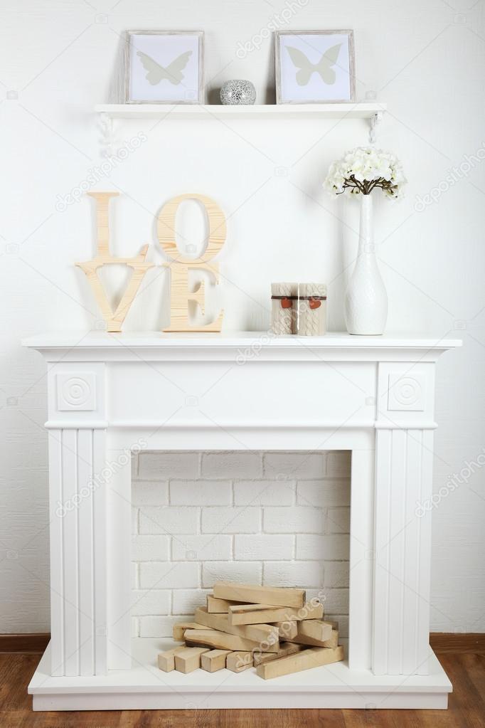 Fireplace with beautiful decorations